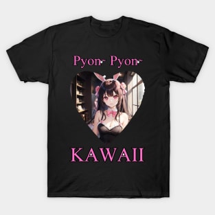 Bunny Pyon Pyon Kawaii Anime Girl T-Shirt